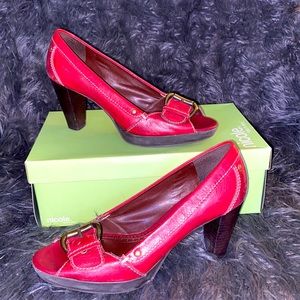 Red Buckled Heels